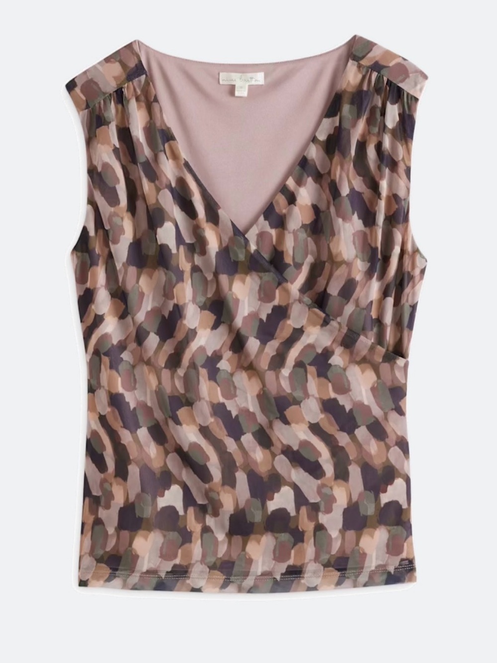 Nine Britton knit top in camo-like colors, medium